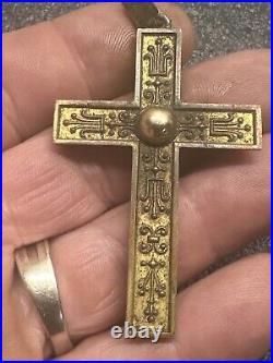 ANTIQUE LARGE VICTORIAN CROSS WITH FILIGREE WORK Great Piece Rare