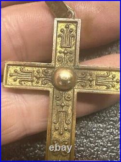 ANTIQUE LARGE VICTORIAN CROSS WITH FILIGREE WORK Great Piece Rare