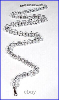ANTIQUE SIMMONS Hand Cut ROCK CRYSTAL QUARTZ 14kt GOLD Spacers NECKLACE c 1910