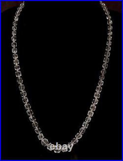 ANTIQUE SIMMONS Hand Cut ROCK CRYSTAL QUARTZ 14kt GOLD Spacers NECKLACE c 1910