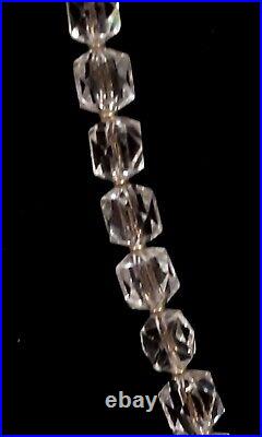 ANTIQUE SIMMONS Hand Cut ROCK CRYSTAL QUARTZ 14kt GOLD Spacers NECKLACE c 1910