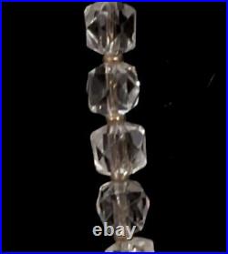 ANTIQUE SIMMONS Hand Cut ROCK CRYSTAL QUARTZ 14kt GOLD Spacers NECKLACE c 1910