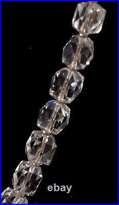 ANTIQUE SIMMONS Hand Cut ROCK CRYSTAL QUARTZ 14kt GOLD Spacers NECKLACE c 1910