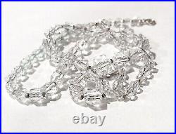 ANTIQUE SIMMONS Hand Cut ROCK CRYSTAL QUARTZ 14kt GOLD Spacers NECKLACE c 1910