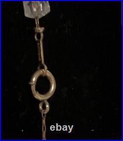 ANTIQUE SIMMONS Hand Cut ROCK CRYSTAL QUARTZ 14kt GOLD Spacers NECKLACE c 1910