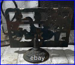 ANTIQUE VICTORIAN Goose Recipe Holder Cast Iron HAND PAINTED