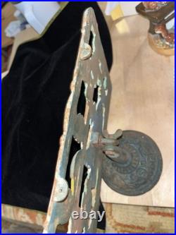 ANTIQUE VICTORIAN Goose Recipe Holder Cast Iron HAND PAINTED