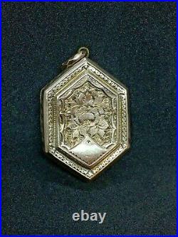 ANTIQUE VICTORIAN HAND ETCHED ROSE GOLD FILLED PENDANT LOCKET WATCH FOB Mourning