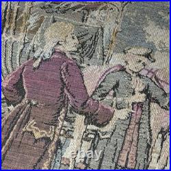 ANTIQUE VICTORIAN HAND WOVEN FRENCH SCENE TAPESTRY 1920's WALL HANGING RUNNER