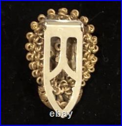 ANTIQUE Victorian Faux JADE Hand Wire Work Dress Clip BROOCH