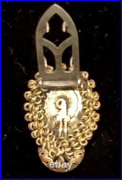 ANTIQUE Victorian Faux JADE Hand Wire Work Dress Clip BROOCH