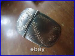 A Fabulous Victorian 1 1\4 Inch Wide Sterling Silver Hand Repousse Cuff Bracelet