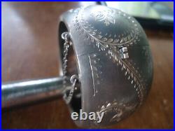 A Fabulous Victorian 1 1\4 Inch Wide Sterling Silver Hand Repousse Cuff Bracelet