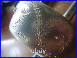 A Fabulous Victorian 1 1\4 Inch Wide Sterling Silver Hand Repousse Cuff Bracelet