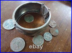 A Fabulous Victorian 1 1\4 Inch Wide Sterling Silver Hand Repousse Cuff Bracelet