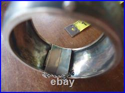A Fabulous Victorian 1 1\4 Inch Wide Sterling Silver Hand Repousse Cuff Bracelet