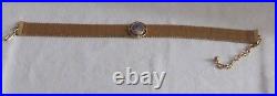 A Gorgeous Victorian Antique Choker Miniature Hand painted Gold Gilt Collar Mesh