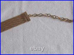 A Gorgeous Victorian Antique Choker Miniature Hand painted Gold Gilt Collar Mesh