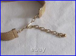 A Gorgeous Victorian Antique Choker Miniature Hand painted Gold Gilt Collar Mesh