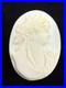 All White Antique VICTORIAN Loose Hand Carved Shell Cameo Athena 32 x 27mm