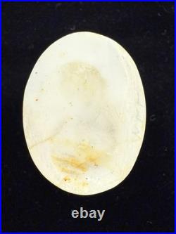 All White Antique VICTORIAN Loose Hand Carved Shell Cameo Athena 32 x 27mm
