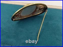 Amazing Antique C Clasp Brooch w. Hand Painted Lady's Portrait on Oval Porcelain