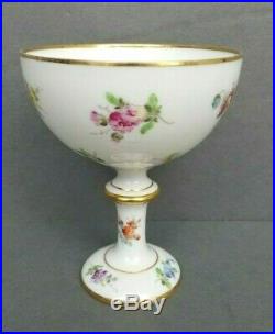 Ambrosius Lamm Dresden Chalice Cup Hand Painted Flowers Porcelain Antique