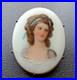 Antiq Victorian Portrait Brooch Cameo Hand Painted Pin Lady Woman 19th C Clasp