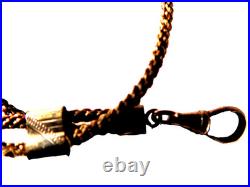 Antiqiue Mourning Hand Braided Hair Watch Fob Gold Filled Piece 82 Braid
