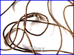 Antiqiue Mourning Hand Braided Hair Watch Fob Gold Filled Piece 82 Braid