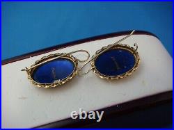 Antique 14 K. Gold Victorian French Hand Painted Earrings Rare, Beautiful, 5.2 Gr