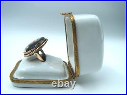 Antique 14k Gold Ring with Hand Painted Victorian Child 8.71 g