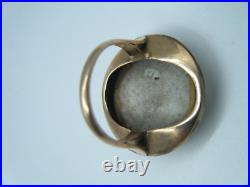 Antique 14k Gold Ring with Hand Painted Victorian Child 8.71 g