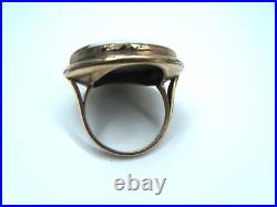 Antique 14k Gold Ring with Hand Painted Victorian Child 8.71 g