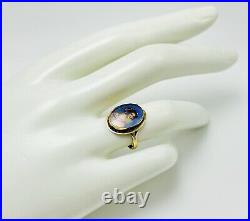 Antique 14k Gold Victorian Size 6.25 Ring withHand Painted Woman Portrait STUNNING