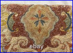 Antique 1800's handmade Victorian needlepoint micro bead Purse clutch hand bag