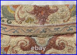 Antique 1800's handmade Victorian needlepoint micro bead Purse clutch hand bag