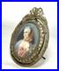 Antique 1800's original hand painted miniature Victorian lady portrait framed