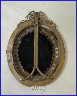 Antique 1800's original hand painted miniature Victorian lady portrait framed