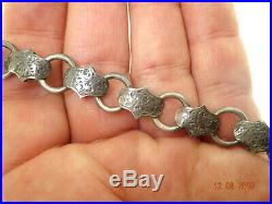 Antique 1820's Georgian EARLY Victorian 800 Silver Book Chain Necklace Hand Made