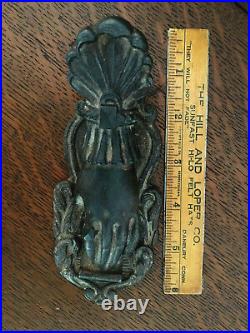 Antique 1880 Xlarge Cast Iron Victorian Lady Hand Paper Clip Note Clip