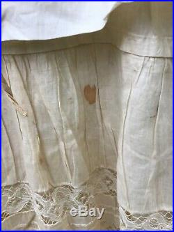 Antique 1880's Victorian Lace Bustle Petticoat 18 Of Hand Made Lace And Pintuck