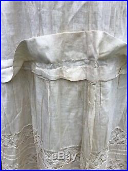 Antique 1880's Victorian Lace Bustle Petticoat 18 Of Hand Made Lace And Pintuck