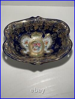Antique 1891 Hand Painted Nippon Serving Dish Maple Leaf Bowl CenterpieceRare