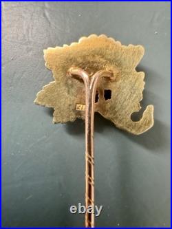 Antique 18K Gold Floral Stick Pin Chrysanthemum Victorian Hand Engraved 2.2g Antique 18K Gold Floral Stick Pin Chrysanthemum Victorian Hand Engraved 2.2g