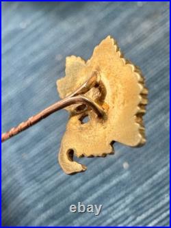 Antique 18K Gold Floral Stick Pin Chrysanthemum Victorian Hand Engraved 2.2g Antique 18K Gold Floral Stick Pin Chrysanthemum Victorian Hand Engraved 2.2g