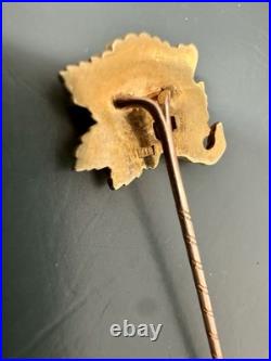 Antique 18K Gold Floral Stick Pin Chrysanthemum Victorian Hand Engraved 2.2g Antique 18K Gold Floral Stick Pin Chrysanthemum Victorian Hand Engraved 2.2g