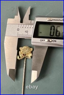 Antique 18K Gold Floral Stick Pin Chrysanthemum Victorian Hand Engraved 2.2g Antique 18K Gold Floral Stick Pin Chrysanthemum Victorian Hand Engraved 2.2g