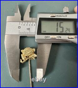 Antique 18K Gold Floral Stick Pin Chrysanthemum Victorian Hand Engraved 2.2g Antique 18K Gold Floral Stick Pin Chrysanthemum Victorian Hand Engraved 2.2g