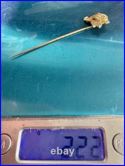 Antique 18K Gold Floral Stick Pin Chrysanthemum Victorian Hand Engraved 2.2g Antique 18K Gold Floral Stick Pin Chrysanthemum Victorian Hand Engraved 2.2g